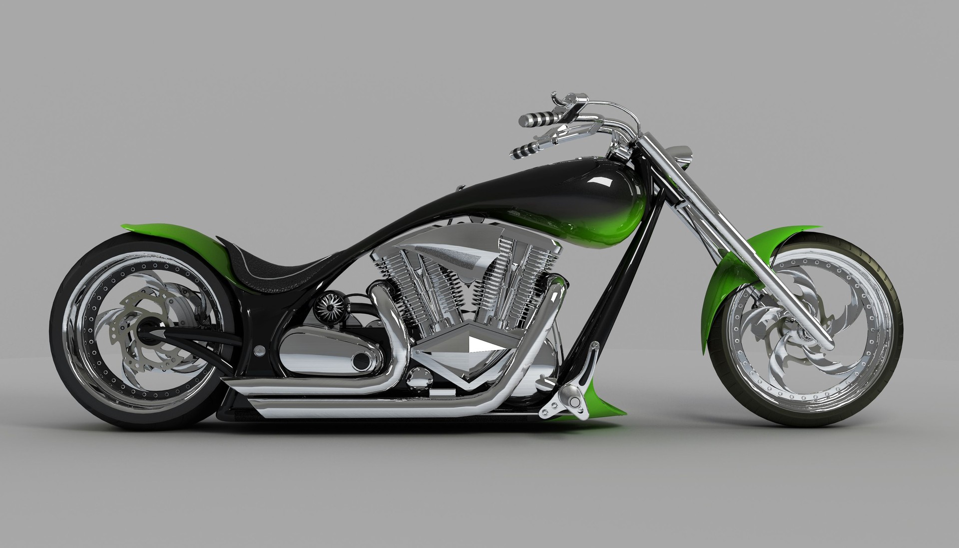 custom motorcycle bike chopper side view